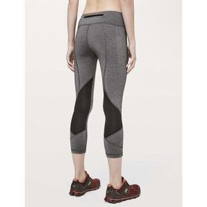 Lululemon Pace Rival Crop *22" Heathered Black / Black Size 6